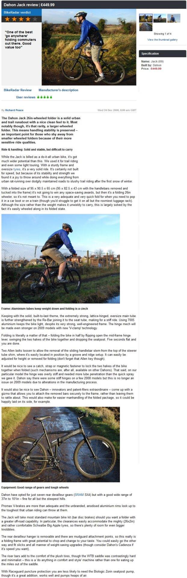 Dahon Jack Reviewed by Bike Radar