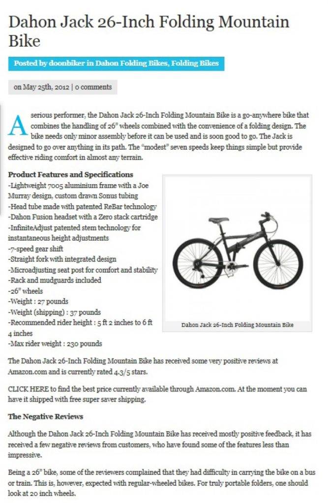 Bikesrater DAHON Jack 26inch Folding Bike Review