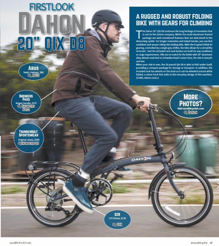 dahon qix d8 in socal bicyclist may 2017