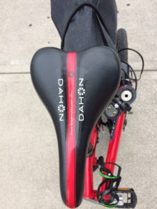 Seat on DAHON Speed P8 folding bike
